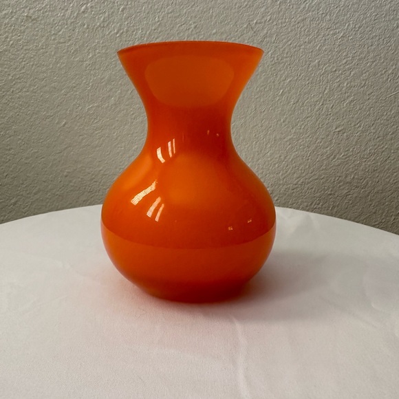 Other - Retro Bright Orange Glass Vase
